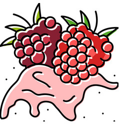 Splash Raspberry Fruit Berry Color Icon