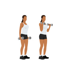 Woman Doing Dumbbell Bicep Hammer Curls