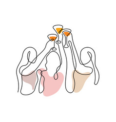 Girls Toasting With Cocktail Glasses