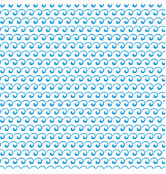 Sea And Ocean Blue Curly Waves Seamless Pattern