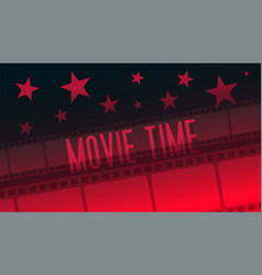 Showtime Movie Time Film Strip Red Background