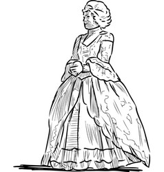 Sketch Woman In Historical Costume Noble