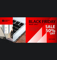 Black Friday Facebook Cover Design Red Sale Banne