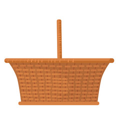 Picnic Basket Icon Cartoon Straw Homemade Wicker