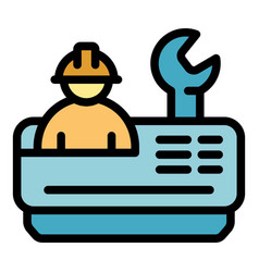 Repair Air Conditioner Icon Flat