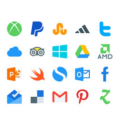 20 Social Media Icon Pack Including Inbox Outlook