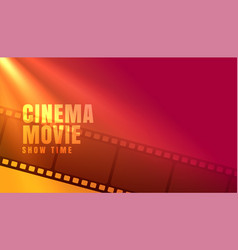 Cinema Movie Showtime With Film Strip Background