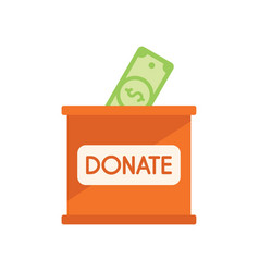 Donate Money Box Icon Flat Charity Help