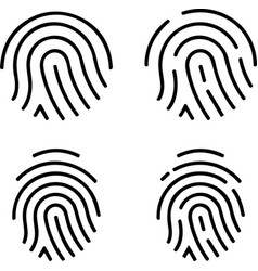 Fingerprint Icon Symbol Set Thumb Print