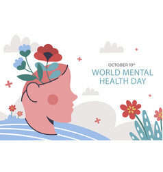 Flat World Mental Health Day Background