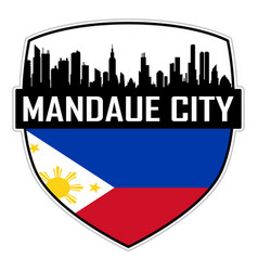 Mandaue City Skyline Silhouette Philippines Flag