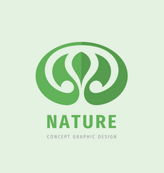 Nature Green Leaves Concept Business Logo Design