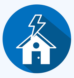 Icon Lightning Striking House Suitable