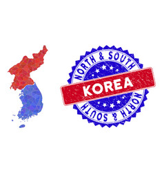 North And South Korea Map Polygonal Mesh