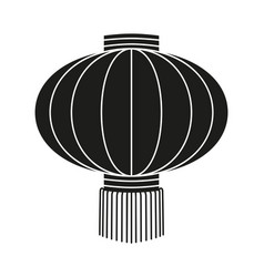 Black and white chinese paper lantern silhouette Vector Image