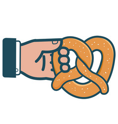 Businessman Holding A Pretzel