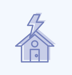 Icon Lightning Striking House Suitable