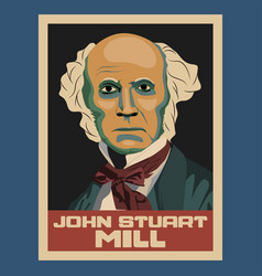 John Stuart Mill Philosopher Retro Vintage Poster