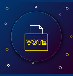 Line Vote Box Or Ballot Box With Envelope Icon