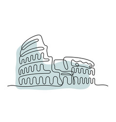 Coliseum Rome One Line Art