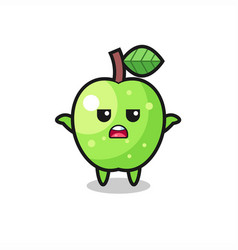 Green Apple Mascot Character Saying I Do Not Know