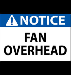 Notice Sign Fan Overhead