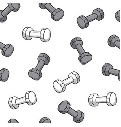 Seamless Fitness Pattern Of Dumbbells Dark