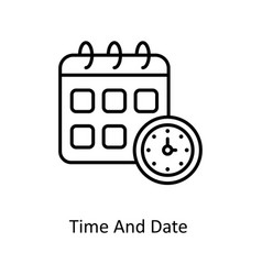 Time And Date Outline Icons Simple Stock