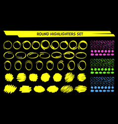 Hand Draw Highlight Marker Circle Frame Set