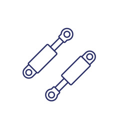 Hydraulic Cylinders Line Icon On White