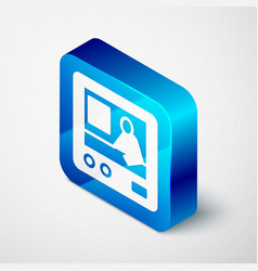 Isometric Television Report Icon Isolated On Grey