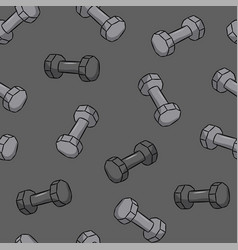 Seamless Fitness Pattern Of Dumbbells Dark