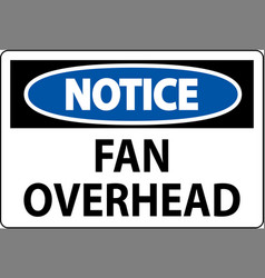 Notice Sign Fan Overhead