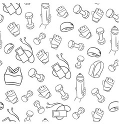 Seamless Pattern Of Sports Dumbbells Smart