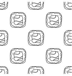 Seamless Pattern With Sushi Rolls With Salmon