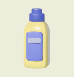 3d Yellow Plastic Bottle With Detergent Isolated