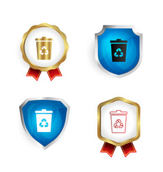 Abstract Recycle Bin Badge And Label Collection