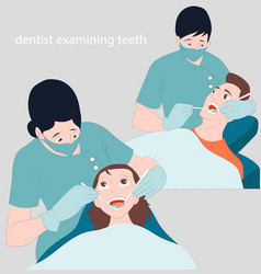 Male Dentist Examining Patients Teeth In Bed