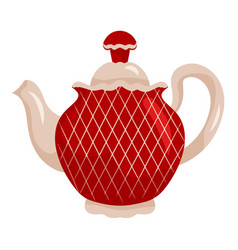 Porcelain Teapot In Red Color