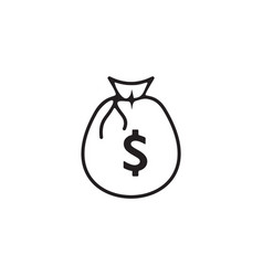 Simple Money Bag Dollar Sack Logo Design