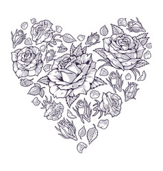 Floral Valentine Card Sticker Monochrome