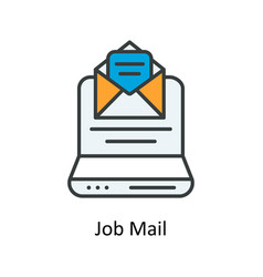 Job Mail Fill Outline Icons Simple Stock I