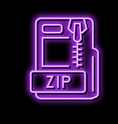 Zip File Format Document Neon Glow Icon