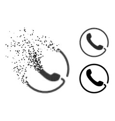 Disintegrating And Halftone Pixel Phone Icon