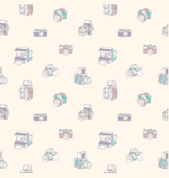 Vintage Camera Pattern Seamless Retro Photography