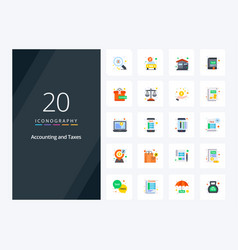 20 Taxes Flat Color Icon For Presentation