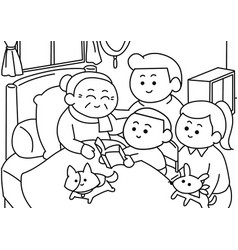 Family Take Care Elderly Coloring Book