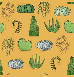 Pattern Of Succulents And Cacti Seamless