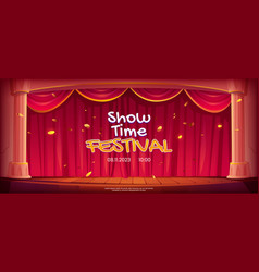 Show Time Festival Banner Theater Stage Curtains