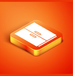 Isometric Wardrobe Icon Isolated On Orange